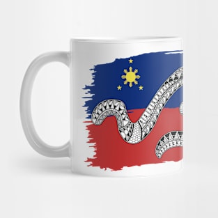 Philippine Flag Tribal line Art / Baybayin word SA Mug